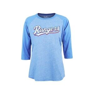 Majestic Threads Women’s Texas Rangers Raglan T-Shirt S Blue